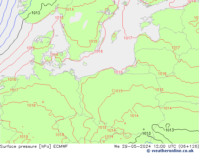 Luchtdruk (Grond) ECMWF wo 29.05.2024 12 UTC