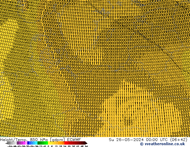 Height/Temp. 850 hPa ECMWF Ne 26.05.2024 00 UTC