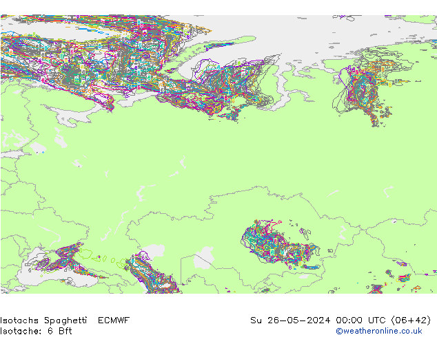 Eşrüzgar Hızları Spaghetti ECMWF Paz 26.05.2024 00 UTC
