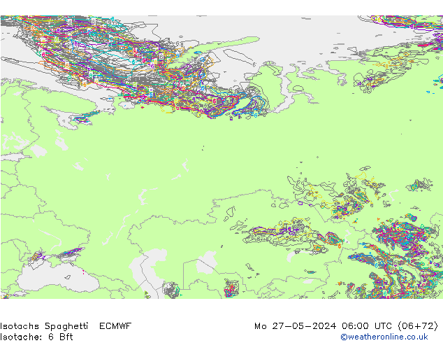 Isotachs Spaghetti ECMWF Mo 27.05.2024 06 UTC