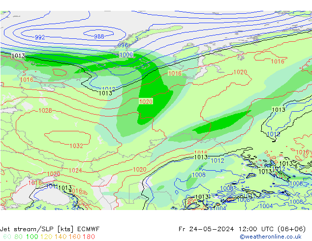 Corriente en chorro ECMWF vie 24.05.2024 12 UTC