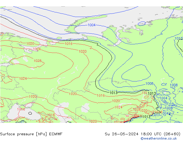 Yer basıncı ECMWF Paz 26.05.2024 18 UTC