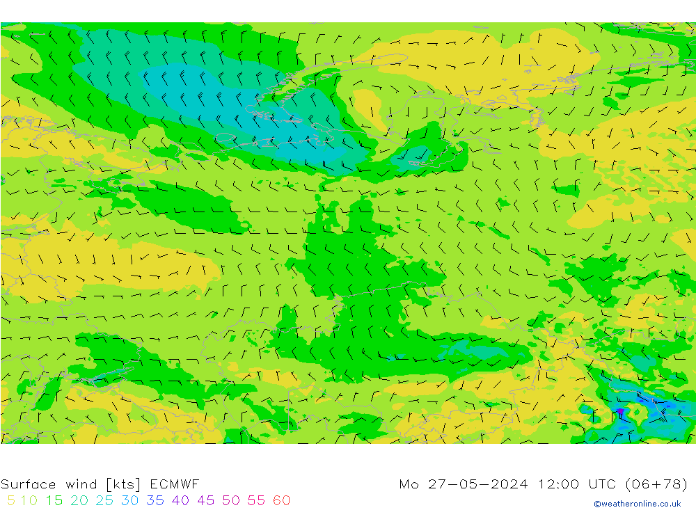 Surface wind ECMWF Mo 27.05.2024 12 UTC