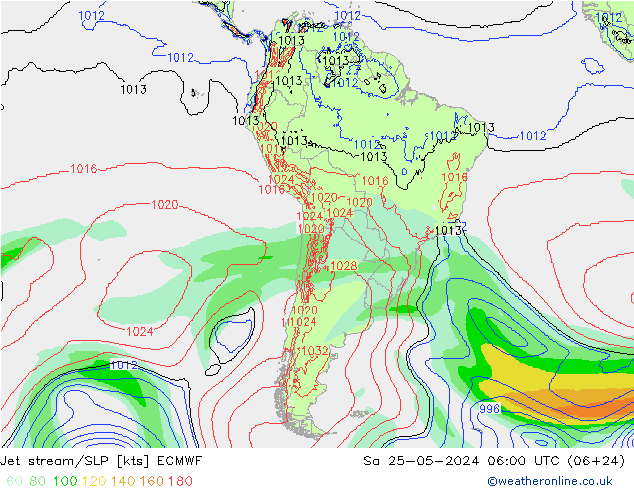 Corrente a getto ECMWF sab 25.05.2024 06 UTC