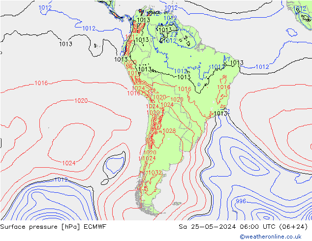 Luchtdruk (Grond) ECMWF za 25.05.2024 06 UTC