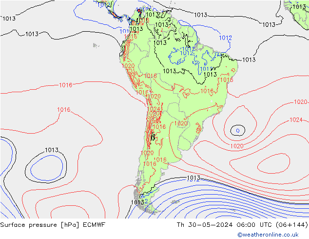 pression de l'air ECMWF jeu 30.05.2024 06 UTC