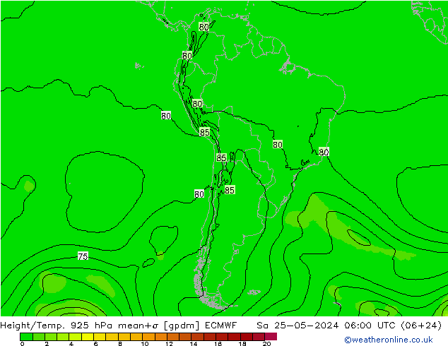 Height/Temp. 925 hPa ECMWF sab 25.05.2024 06 UTC