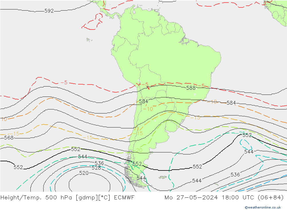 Hoogte/Temp. 500 hPa ECMWF ma 27.05.2024 18 UTC