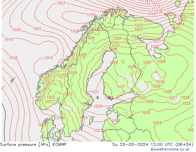 pression de l'air ECMWF dim 26.05.2024 12 UTC