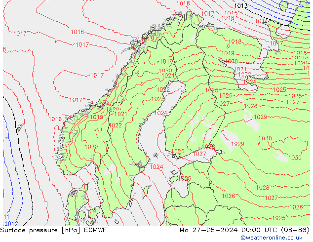 pression de l'air ECMWF lun 27.05.2024 00 UTC