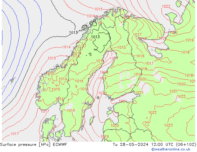 Pressione al suolo ECMWF mar 28.05.2024 12 UTC