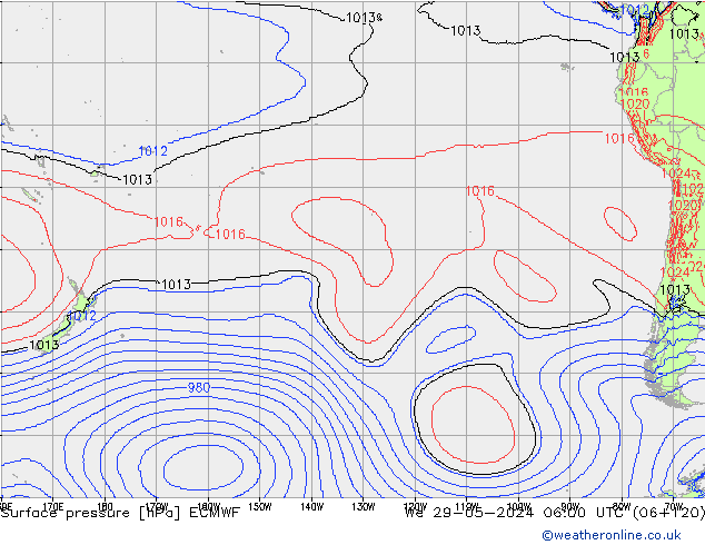 Yer basıncı ECMWF Çar 29.05.2024 06 UTC