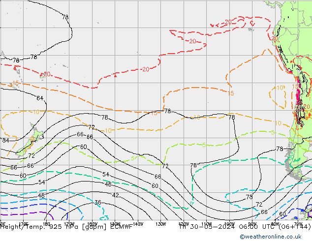 Height/Temp. 925 hPa ECMWF Th 30.05.2024 06 UTC