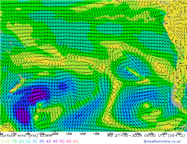 Surface wind ECMWF Mo 27.05.2024 06 UTC