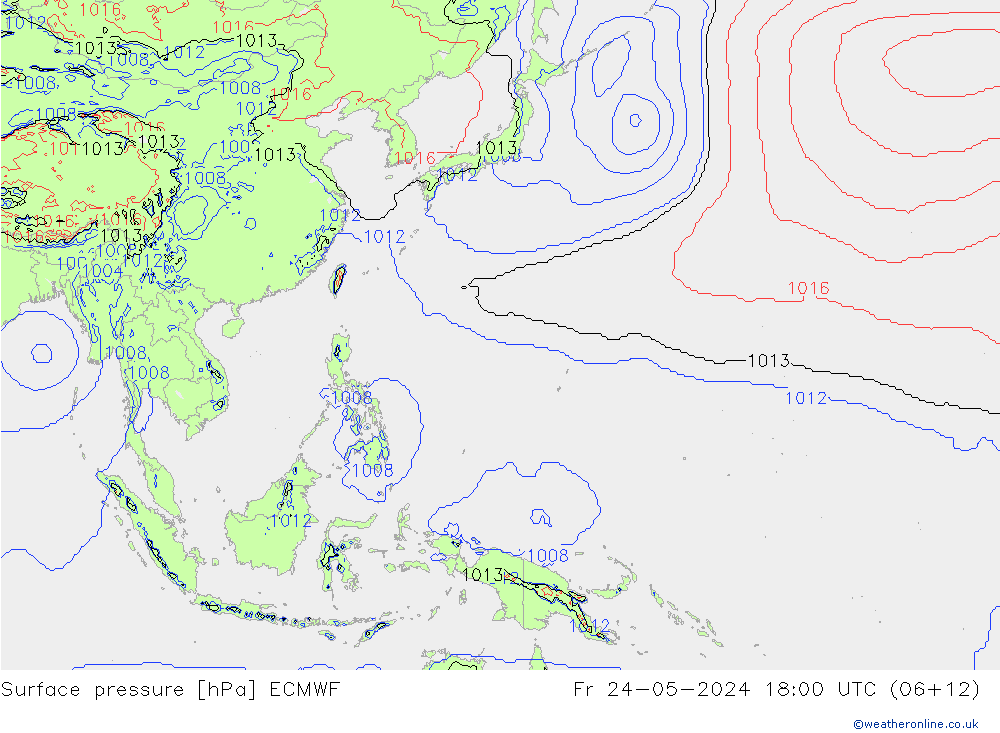 Luchtdruk (Grond) ECMWF vr 24.05.2024 18 UTC