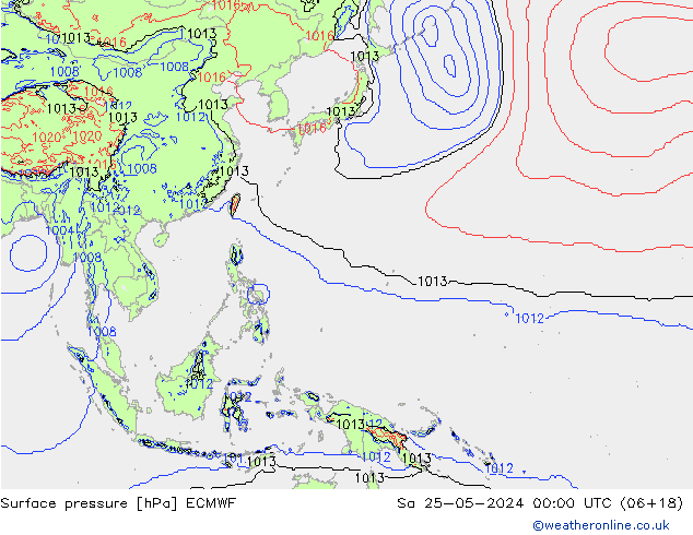 Luchtdruk (Grond) ECMWF za 25.05.2024 00 UTC