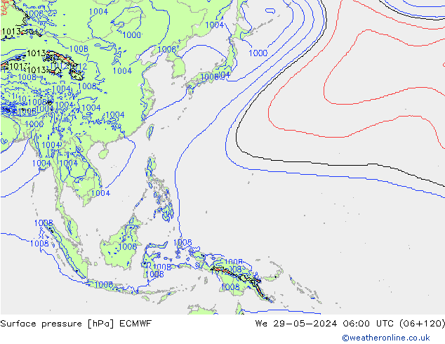 pression de l'air ECMWF mer 29.05.2024 06 UTC