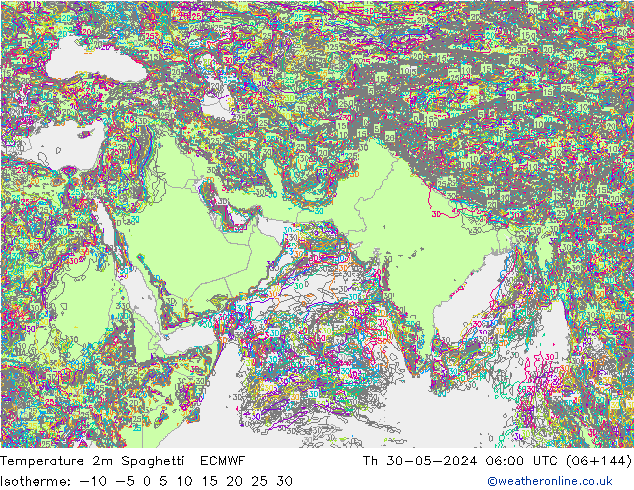 Sıcaklık Haritası 2m Spaghetti ECMWF Per 30.05.2024 06 UTC
