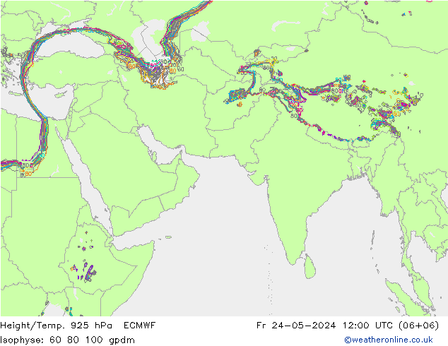 Height/Temp. 925 hPa ECMWF 星期五 24.05.2024 12 UTC