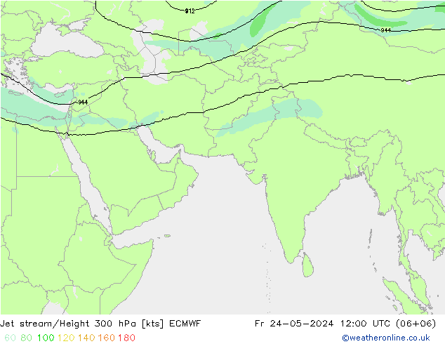 Straalstroom ECMWF vr 24.05.2024 12 UTC