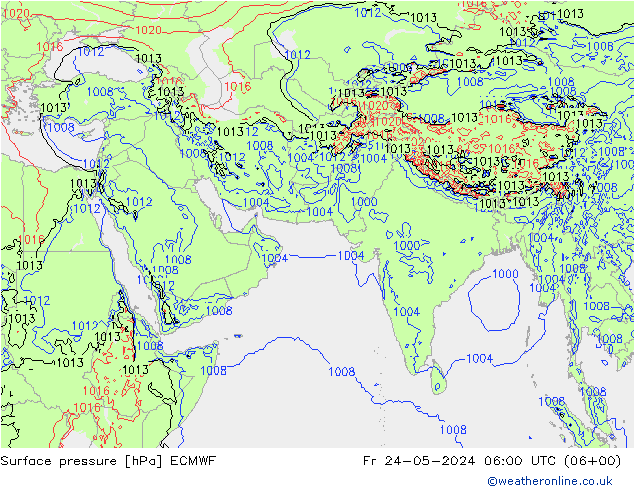 Yer basıncı ECMWF Cu 24.05.2024 06 UTC