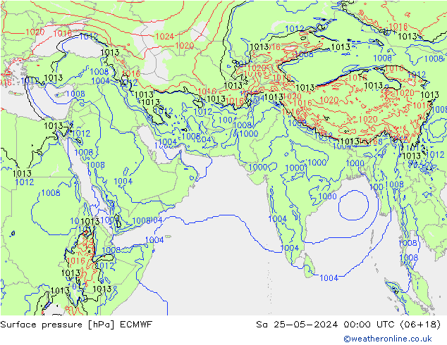 ciśnienie ECMWF so. 25.05.2024 00 UTC