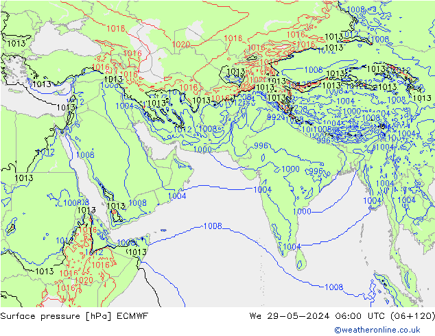 pression de l'air ECMWF mer 29.05.2024 06 UTC