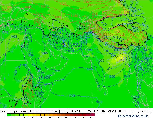 ciśnienie Spread ECMWF pon. 27.05.2024 00 UTC