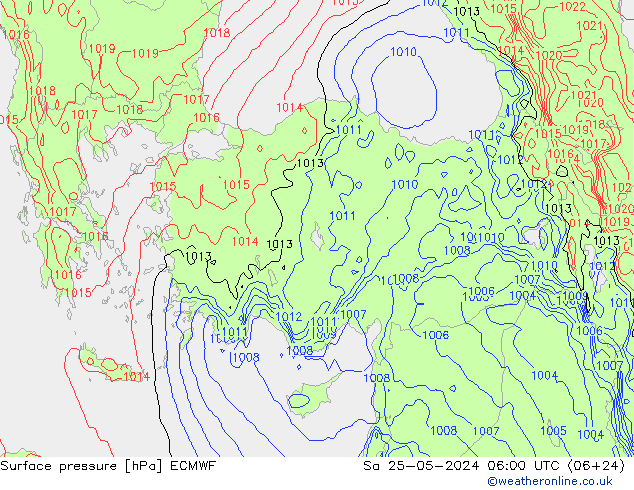 Yer basıncı ECMWF Cts 25.05.2024 06 UTC