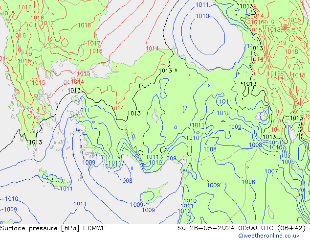 pression de l'air ECMWF dim 26.05.2024 00 UTC