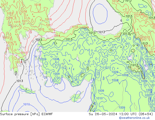 Surface pressure ECMWF Su 26.05.2024 12 UTC