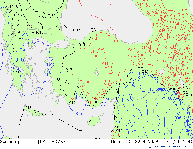 Surface pressure ECMWF Th 30.05.2024 06 UTC