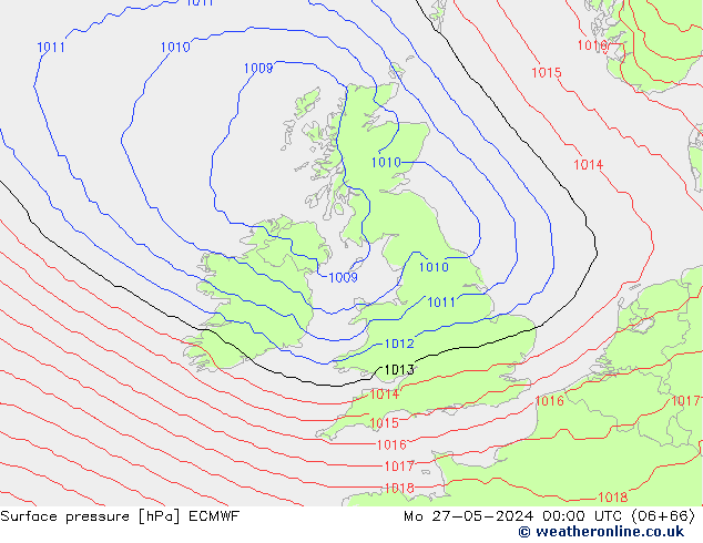 pression de l'air ECMWF lun 27.05.2024 00 UTC