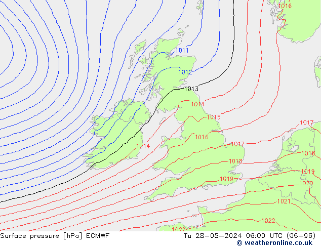 Bodendruck ECMWF Di 28.05.2024 06 UTC