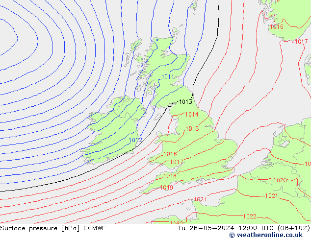 pression de l'air ECMWF mar 28.05.2024 12 UTC