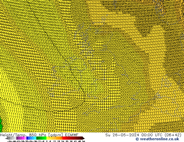 Height/Temp. 850 hPa ECMWF nie. 26.05.2024 00 UTC