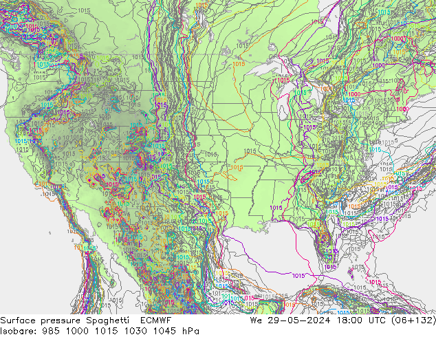 pression de l'air Spaghetti ECMWF mer 29.05.2024 18 UTC