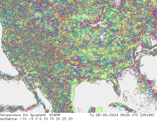 Temperatura 2m Spaghetti ECMWF Ter 28.05.2024 06 UTC