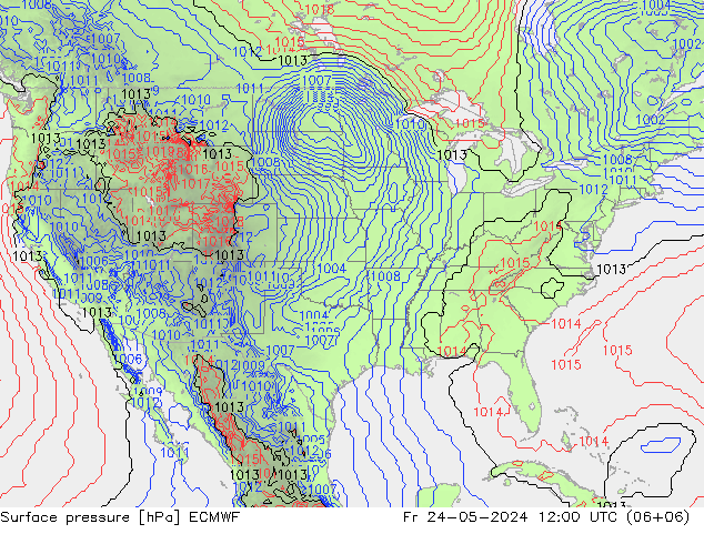 Surface pressure ECMWF Fr 24.05.2024 12 UTC