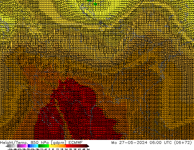 Height/Temp. 850 hPa ECMWF Mo 27.05.2024 06 UTC