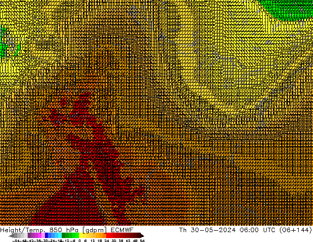 Height/Temp. 850 hPa ECMWF Čt 30.05.2024 06 UTC