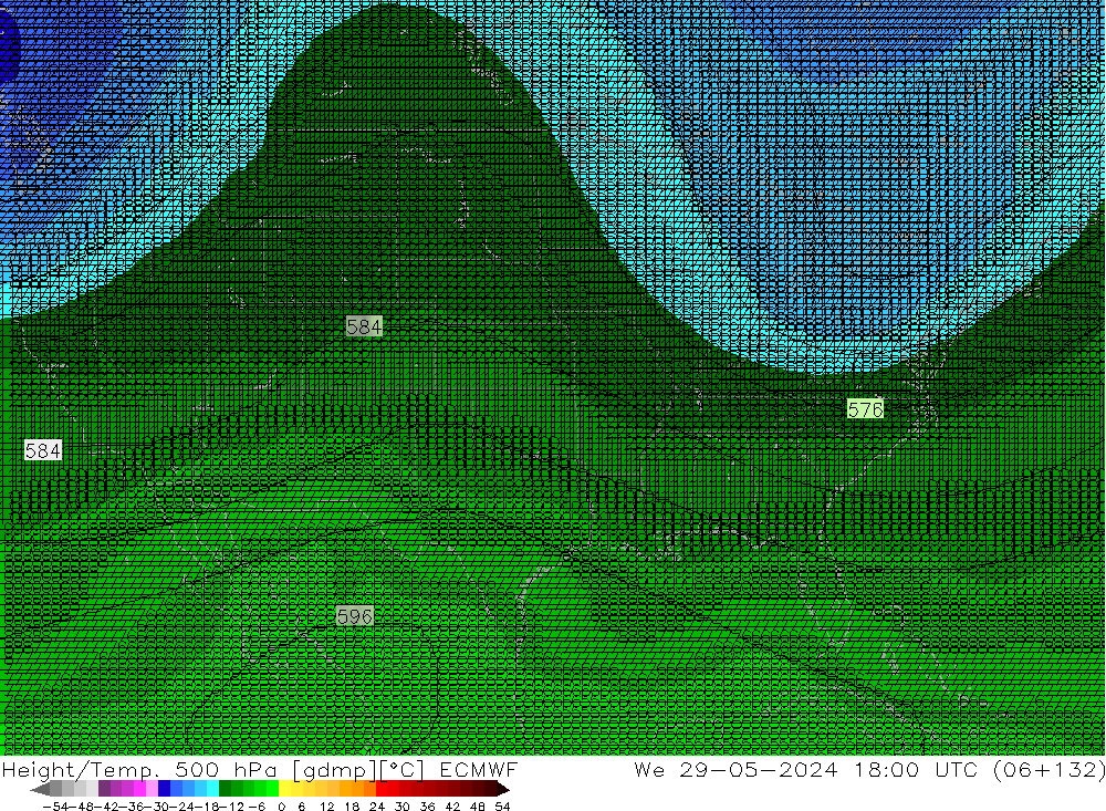 Géop./Temp. 500 hPa ECMWF mer 29.05.2024 18 UTC