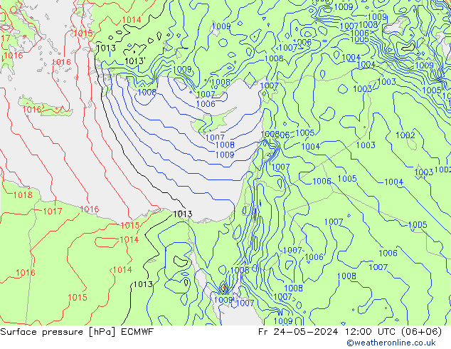 Surface pressure ECMWF Fr 24.05.2024 12 UTC