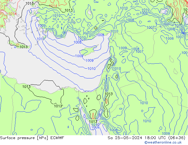 Surface pressure ECMWF Sa 25.05.2024 18 UTC