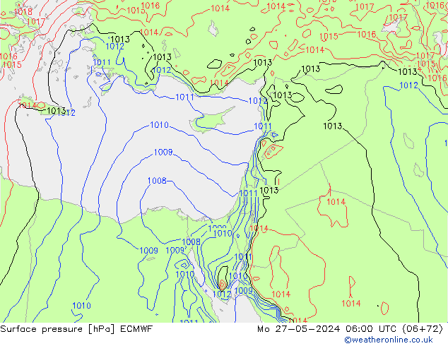 приземное давление ECMWF пн 27.05.2024 06 UTC