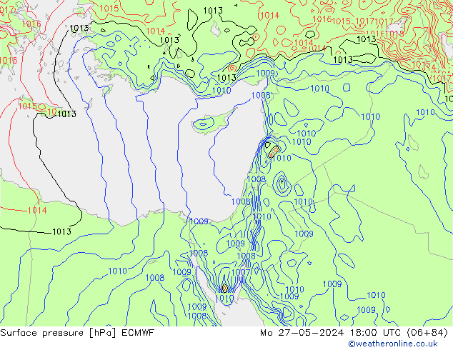 Surface pressure ECMWF Mo 27.05.2024 18 UTC