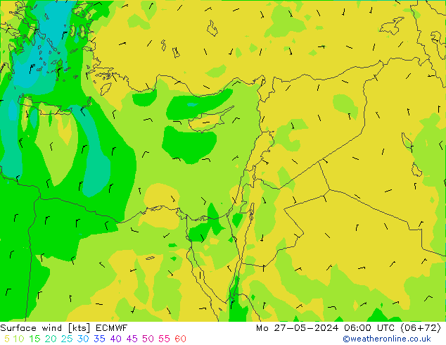 Rüzgar 10 m ECMWF Pzt 27.05.2024 06 UTC