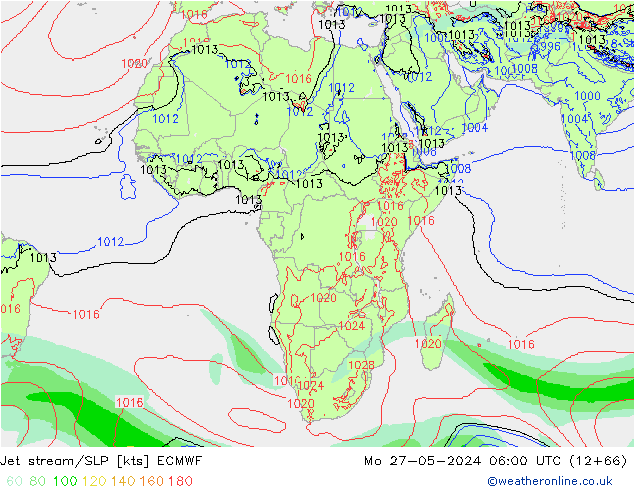 Jet stream/SLP ECMWF Mo 27.05.2024 06 UTC