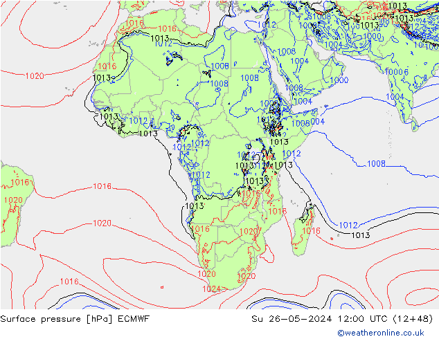 ciśnienie ECMWF nie. 26.05.2024 12 UTC