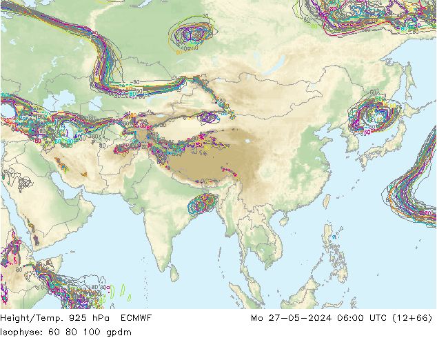 Geop./Temp. 925 hPa ECMWF lun 27.05.2024 06 UTC